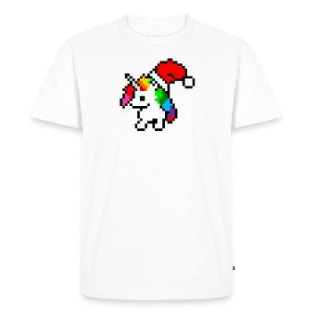 Licorne de Noël Pixel Art - T-shirt Premium bio Homme - blanc - Devant - Nico (187cm)