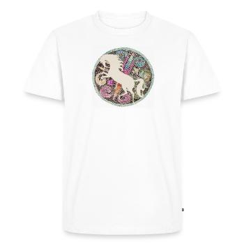 Cheval mosaïque blanc - T-shirt Premium bio Homme - blanc - Devant - Nico (187cm)