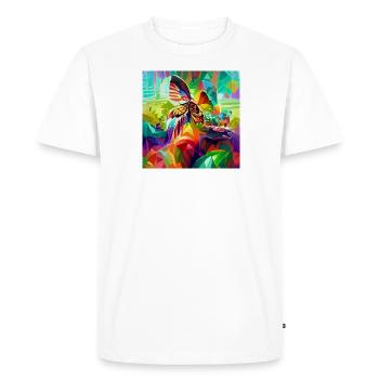 Colorful vibrant psychedelic butterfly retro style - Men's Premium Organic T-Shirt - white - Front - Nico (187cm)