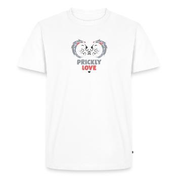 Hedgehog - Prickly Love - pos - Men's Premium Organic T-Shirt - white - Front - Nico (187cm)