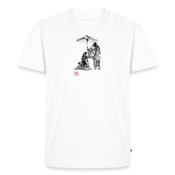 geisha and baby - T-shirt Premium bio Homme - blanc - Devant - Nico (187cm)