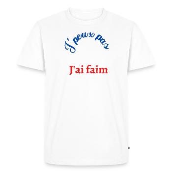 je ne peux pas, j'ai faim - T-shirt Premium bio Homme - blanc - Devant - Nico (187cm)