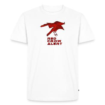 red crow alert - Men's Premium Organic T-Shirt - white - Front - Nico (187cm)
