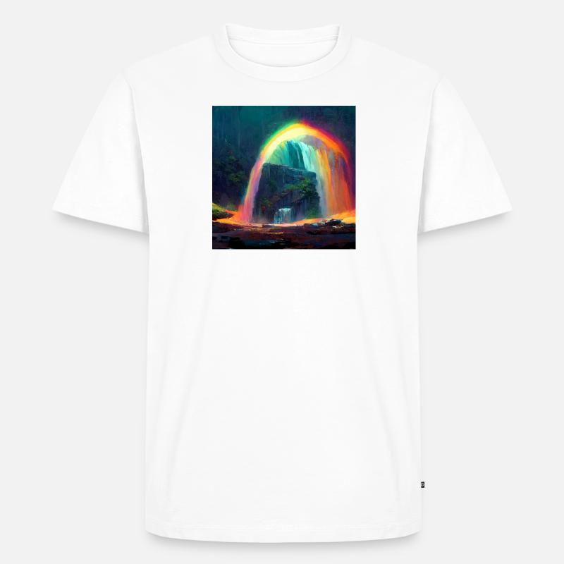 Rainbow watterfall - Männer Premium Bio T-Shirt - Weiß