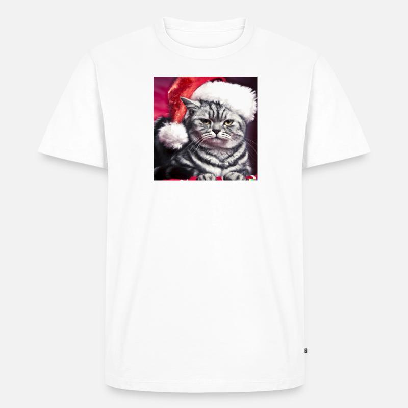 christmas cat - Männer Premium Bio T-Shirt - Weiß