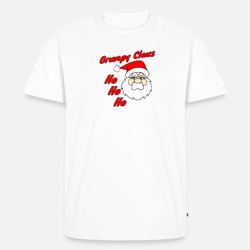 Grumpy Claus HoHoHo - Männer Premium Bio T-Shirt - Weiß