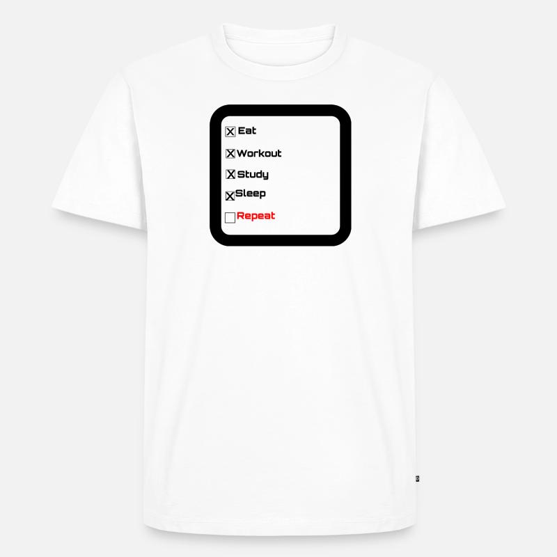 Daily routine - Männer Premium Bio T-Shirt - Weiß