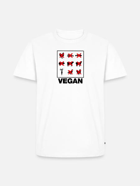 VEGAN (Black) - Männer Premium Bio T-Shirt - Weiß