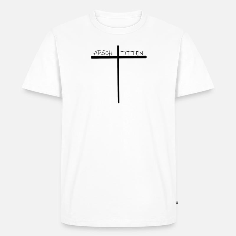 Arsch oder Titten - Männer Premium Bio T-Shirt - Weiß