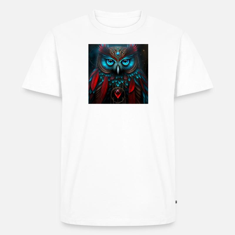 Magic_Owl 1 - Männer Premium Bio T-Shirt - Weiß