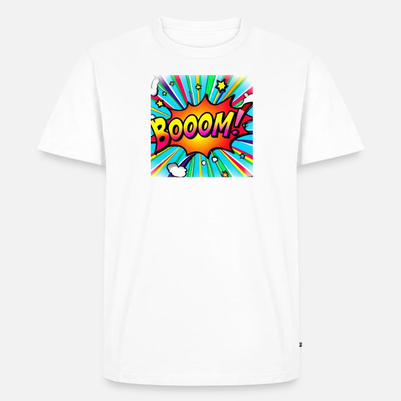 regenbogenstrahl comic style mit kaboom - Männer Premium Bio T-Shirt - undefined