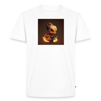 Dragon en jaune au charme ardent - T-shirt Premium bio Homme - blanc - Devant - Nico (187cm)