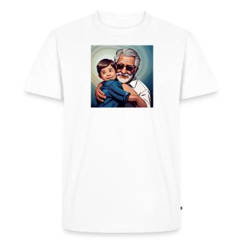 grand-père cool avec son petit-fils - T-shirt Premium bio Homme - blanc - Devant - Nico (187cm)