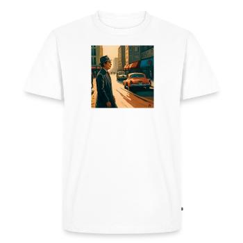 L’homme traverse la route - T-shirt Premium bio Homme - blanc - Devant - Nico (187cm)