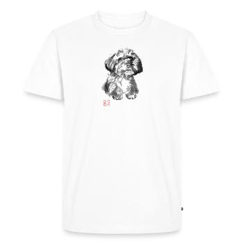 petit chien - T-shirt Premium bio Homme - blanc - Devant - Nico (187cm)