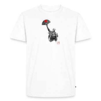 Cheer Up Shogun - Men's Premium Organic T-Shirt - white - Front - Nico (187cm)