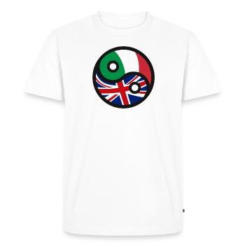 Royaume-Uni & Italie - Drapeau italien britannique - T-shirt Premium bio Homme - blanc - Devant - Nico (187cm)