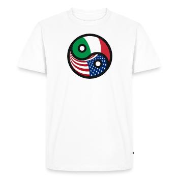 USA & Italie - Drapeau italien américain - T-shirt Premium bio Homme - blanc - Devant - Nico (187cm)