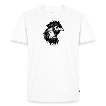 Poulet Poulailler Volaille Coq Ferme - T-shirt Premium bio Homme - blanc - Devant - Nico (187cm)