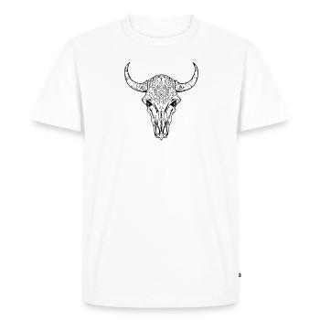 Crâne de vache Boho - T-shirt Premium bio Homme - blanc - Devant - Nico (187cm)
