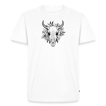 Crâne de vache Boho - T-shirt Premium bio Homme - blanc - Devant - Nico (187cm)