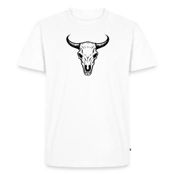 Crâne de vache Boho - T-shirt Premium bio Homme - blanc - Devant - Nico (187cm)