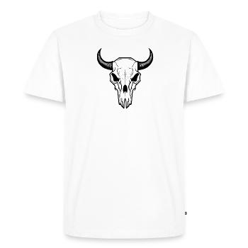 Crâne de vache Boho - T-shirt Premium bio Homme - blanc - Devant - Nico (187cm)