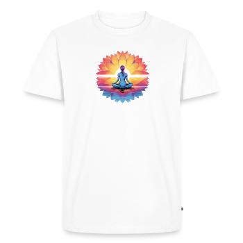 Yoga Méditation Femmes Lotus Flower Design - T-shirt Premium bio Homme - blanc - Devant - Nico (187cm)
