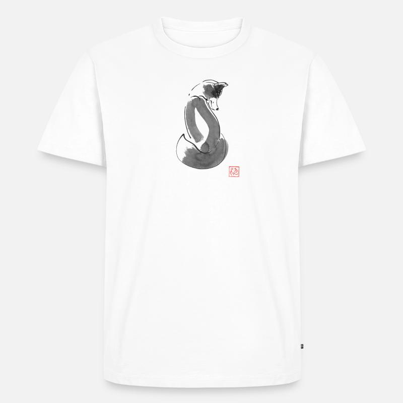 Fuchs Einfach - Männer Premium Bio T-Shirt - Weiß