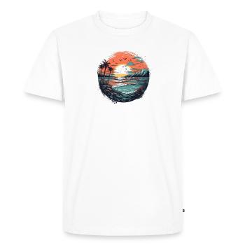 Sunset - Men's Premium Organic T-Shirt - white - Front - Nico (187cm)
