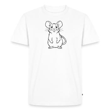 Rat, souris, rongeur, rats - T-shirt Premium bio Homme - blanc - Devant - Nico (187cm)