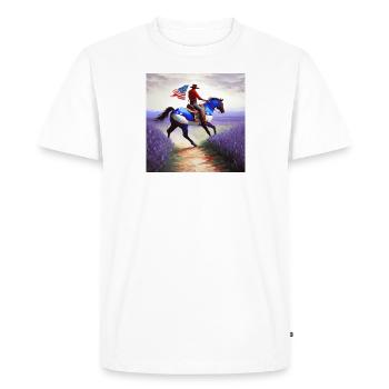 Cow-boy - T-shirt Premium bio Homme - blanc - Devant - Nico (187cm)
