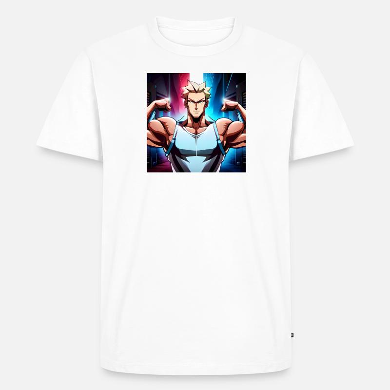 Strongman-Showdown - Männer Premium Bio T-Shirt - Weiß