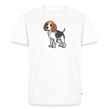 Süßer Beagle Comic Illustration für Beagle Fans - Männer Premium Bio T-Shirt - Weiß - Vorne - Nico (187cm)