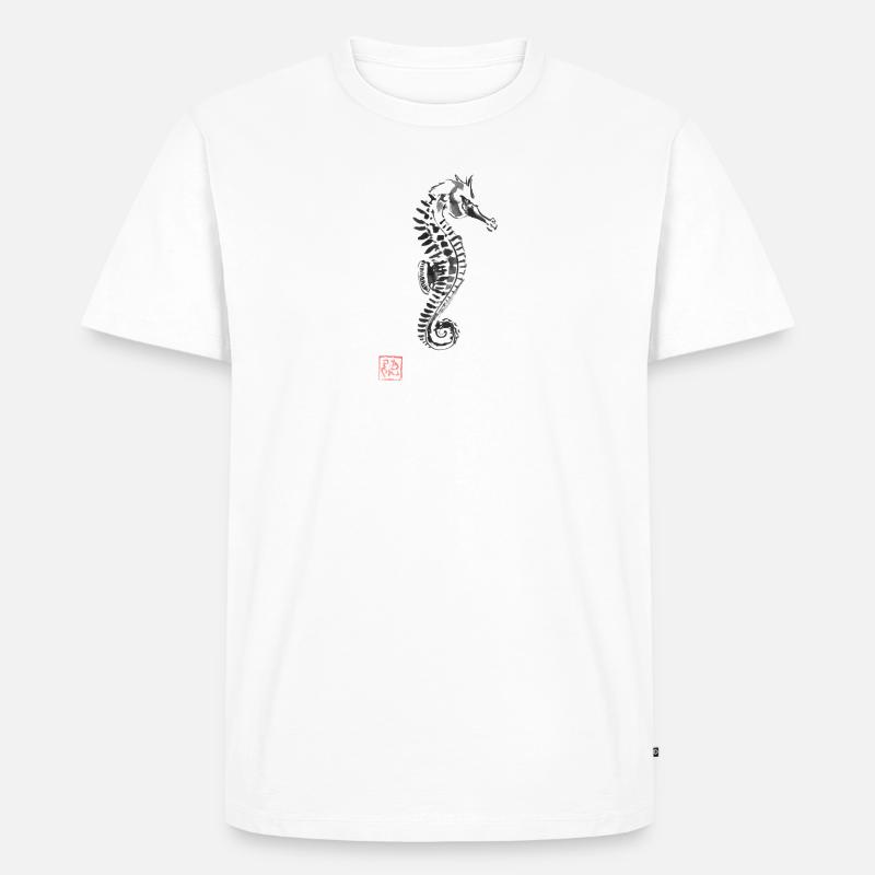 Seepferdchen - Männer Premium Bio T-Shirt - Weiß