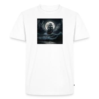 Pirate ship at full moon - Men's Premium Organic T-Shirt - white - Front - Nico (187cm)
