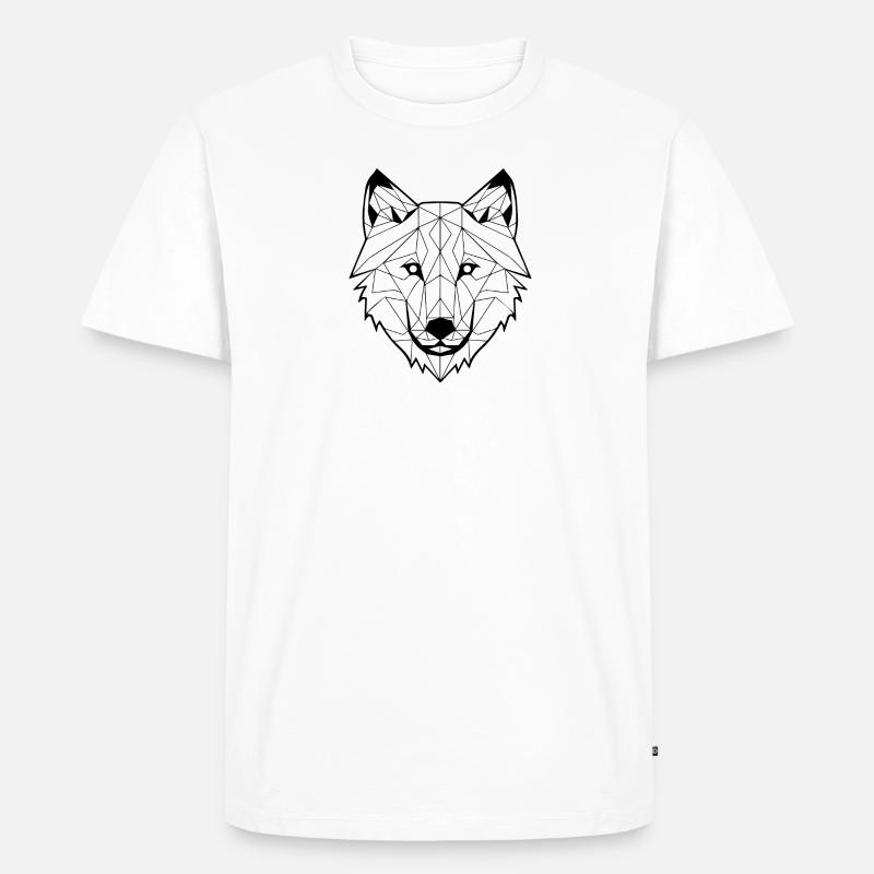 Wolf - Männer Premium Bio T-Shirt - Weiß