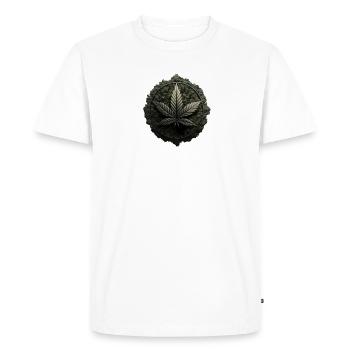 Crypto-feuille - T-shirt Premium bio Homme - blanc - Devant - Nico (187cm)