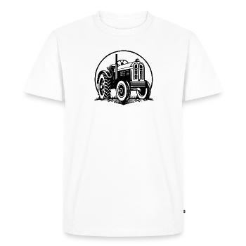 Tractor - Men's Premium Organic T-Shirt - white - Front - Nico (187cm)