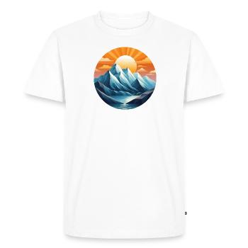 Montagnes et rayons de soleil - T-shirt Premium bio Homme - blanc - Devant - Nico (187cm)
