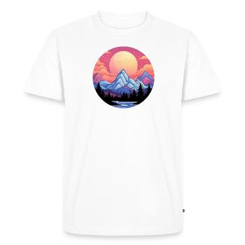 Montagnes Vaporwave - T-shirt Premium bio Homme - blanc - Devant - Nico (187cm)
