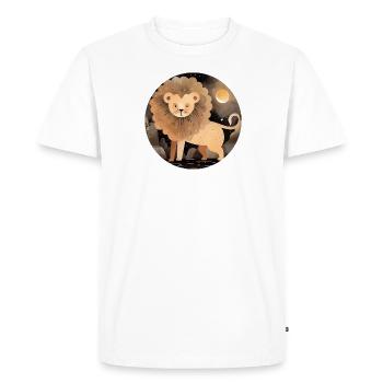 Signe du zodiaque Lion - T-shirt Premium bio Homme - blanc - Devant - Nico (187cm)