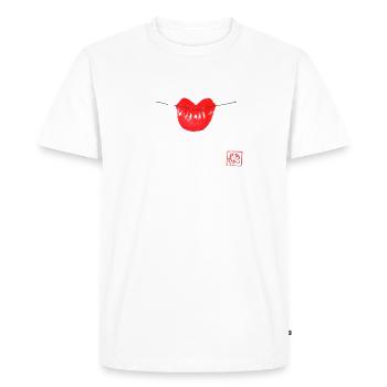 geisha mouth - T-shirt Premium bio Homme - blanc - Devant - Nico (187cm)