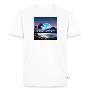Beautiful night over Miami (Miami Collection) - Men's Premium Organic T-Shirt - white - Front - Nico (187cm)