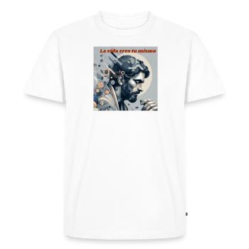 Portrait d’homme Art numérique - T-shirt Premium bio Homme - blanc - Devant - Nico (187cm)