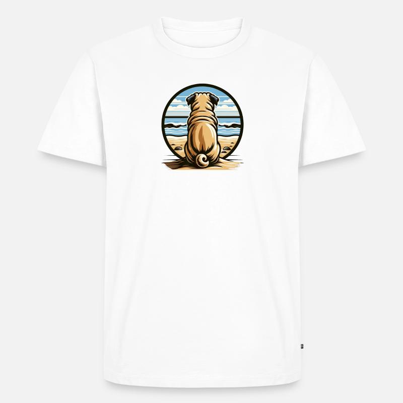Mops Strandfeeling - Männer Premium Bio T-Shirt - undefined