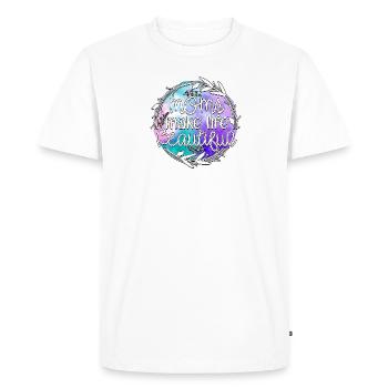 Moms Make Life Beautiful - Men's Premium Organic T-Shirt - white - Front - Nico (187cm)