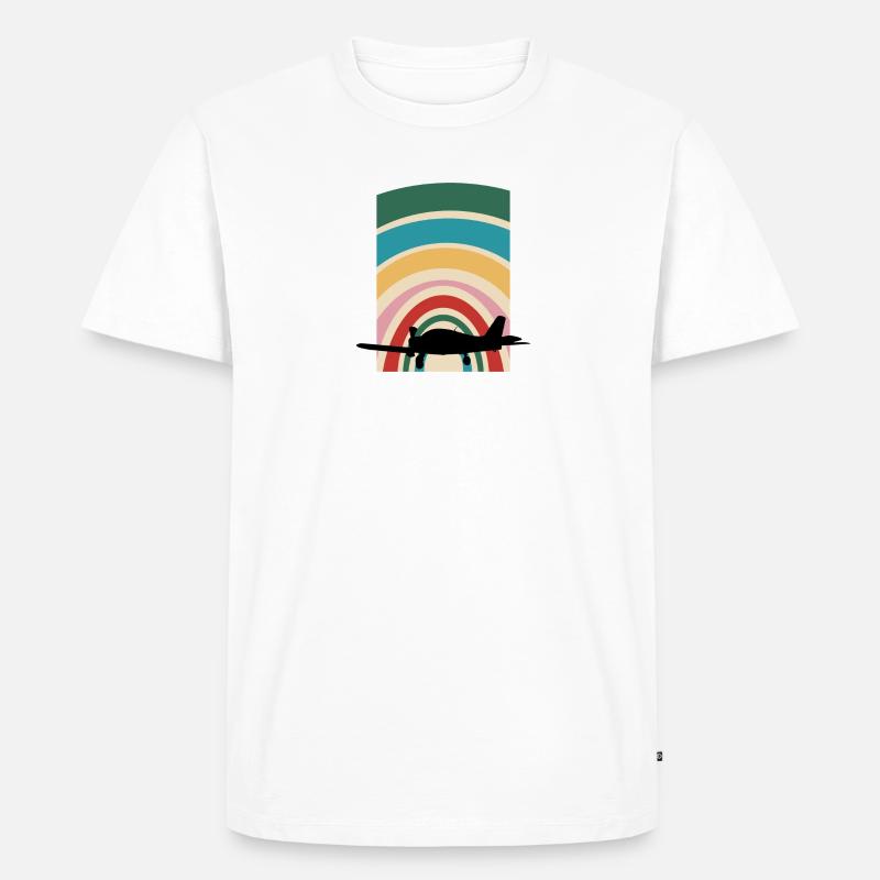 Pilot Flugzeug - Männer Premium Bio T-Shirt - Weiß