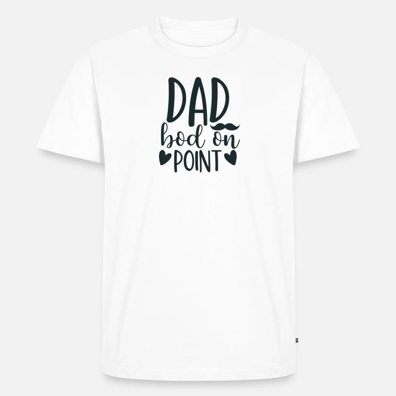 DAD bod on POINT - Männer Premium Bio T-Shirt - Weiß