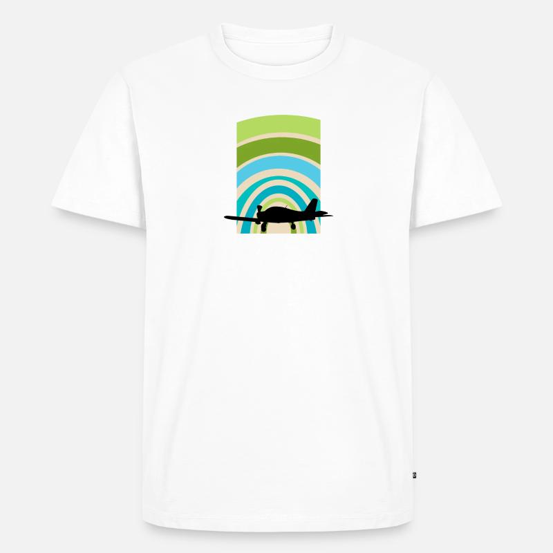 Flugzeug Pilot - Männer Premium Bio T-Shirt - Weiß